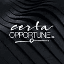 A black and white photo of the words certa opportune.